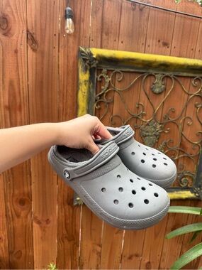 CROCS Classic Lined Clog - Gray Kids Sandals